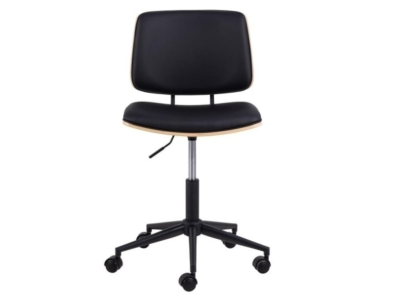 Fotel biurowy Owen czarny/ dąb - ACTONA